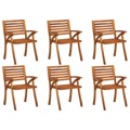 Cadeiras de Jardim 6 pcs Madeira de Acácia Maciça