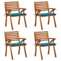 Cadeiras de Jardim C/ Almofadões 4 pcs Madeira de Acácia Maciça