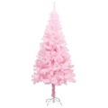 Árvore de Natal Artificial C/ Luzes LED e Bolas 120 cm Pvc Rosa