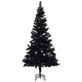 Árvore de Natal Artificial C/ Luzes LED e Bolas 150 cm Pvc Preto