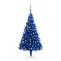 Árvore de Natal Artificial C/ Luzes LED e Bolas 150 cm Pvc Azul