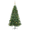 Árvore de Natal Artificial com Luzes LED e Bolas 180 cm Verde