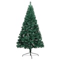 Meia Árvore Natal Artificial C/ Luzes LED e Bolas 180 cm Verde