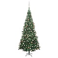 Árvore de Natal Artificial com Luzes LED e Bolas L 240 cm Verde