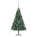 Árvore de Natal Artificial C/ Luzes LED e Bolas 150cm Pvc Verde