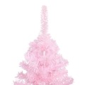 Árvore de Natal Artificial C/ Luzes LED e Bolas 180 cm Pvc Rosa