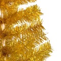 Árvore Natal Artificial C/ Luzes Led/bolas 150 cm Pet Dourado