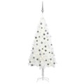 Árvore de Natal Artificial com Luzes LED e Bolas 120 cm Branco