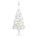Árvore de Natal Artificial com Luzes LED e Bolas 150 cm Branco