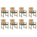 Cadeiras de Jardim com Almofadões 8 pcs Acácia Maciça