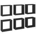 Prateleiras de Parede em Forma de Cubo 6 pcs 30x15x30 cm Preto