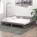 Estrutura Sofá-cama de Puxar 2x(90x200)cm Pinho Maciço Cinzento