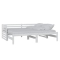 Estrutura Sofá-cama de Puxar 2x(90x200) cm Pinho Maciço Branco