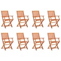 Cadeiras de Jardim Dobráveis 8 pcs Eucalipto Maciço