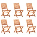 Cadeiras de Jardim Dobráveis 6 pcs Eucalipto Maciço
