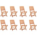 Cadeiras de Jardim Dobráveis 8 pcs Eucalipto Maciço