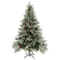 Árvore de Natal com Pinhas 150 cm Pvc e Pe Verde e Branco