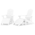 Cadeiras de Jardim Adirondack C/ Apoio de Pés 2 pcs Pead Branco