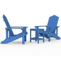 Cadeiras de Jardim Adirondack com Mesa Pead Ciano