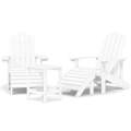 Cadeiras de Jardim Adirondack com Apoio de Pés/mesa Pead Branco