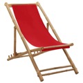 Cadeira de Terraço Bambu e Lona Vermelho