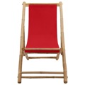 Cadeira de Terraço Bambu e Lona Vermelho