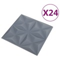 Painéis de Parede 3D 24 pcs 50x50 cm 6 M² Origami Cinzento