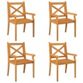 Cadeiras de Jantar para Exterior 4 pcs Acácia Maciça