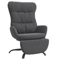Cadeira de Descanso C/ Apoio de Pés Tecido Cinzento-escuro