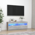 Móvel de Tv com Luzes LED 100x35x40 cm Sonoma Cinzento