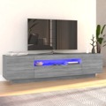 Móvel de Tv com Luzes LED 160x35x40 cm Sonoma Cinzento
