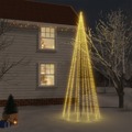 Árvore de Natal com Espigão 732 Luzes LED 500 cm Branco Quente