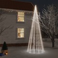 Árvore de Natal com Espigão 732 Luzes LED 500 cm Branco Frio