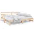 Estrutura Sofá-cama de Puxar 2x(90x190) cm Pinho Maciço