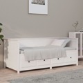 Sofá-cama 75x190 cm Madeira de Pinho Maciça Branco