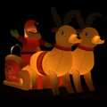 Pai Natal e Renas Insufláveis com Luzes LED 130 cm