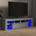 Móvel de Tv com Luzes LED 140x36,5x40 cm Cinzento Sonoma