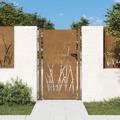 Portão de Jardim 105x205 cm Aço Corten Design Erva