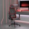 Cadeira Gaming Couro Artificial Preto e Vermelho Tinto