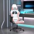 Cadeira Gaming Couro Artificial Branco e Rosa