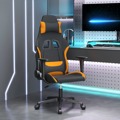 Cadeira de Gaming Tecido Preto e Laranja