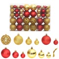 Enfeites de Natal 100 pcs 3 / 4 / 6 cm Dourado e Vermelho-tinto