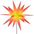 Estrela da Morávia Dobrável com Luz LED e Estaca 57 cm Vermelho