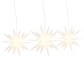 Estrelas da Morávia Dobráveis com Luzes LED 3 pcs Branco