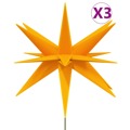 Estrelas da Morávia Dobráveis C/ Led/estacas 3pcs 35cm Amarelo