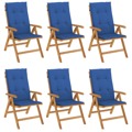 Cadeiras de Jardim Reclináveis C/ Almofadões 6 pcs Teca Maciça