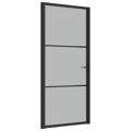 Porta Interior 93x201,5 cm Vidro Fosco e Alumínio Preto
