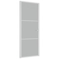 Porta de Interior 83x201,5 cm Vidro e Alumínio Branco Mate