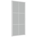 Porta de Interior 93x201,5 cm Vidro Fosco e Alumínio Branco