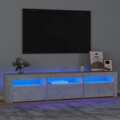 Móvel de Tv com Luzes LED 180x35x40 cm Cinza Sonoma